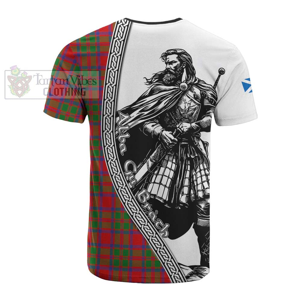 MacIntosh (McIntosh) Tartan Clan Crest Cotton T-shirt with Highlander Warrior Celtic Style - Tartan Vibes Clothing