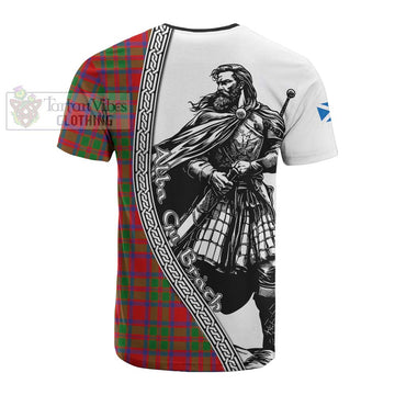 MacIntosh (McIntosh) Tartan Clan Crest Cotton T-shirt with Highlander Warrior Celtic Style