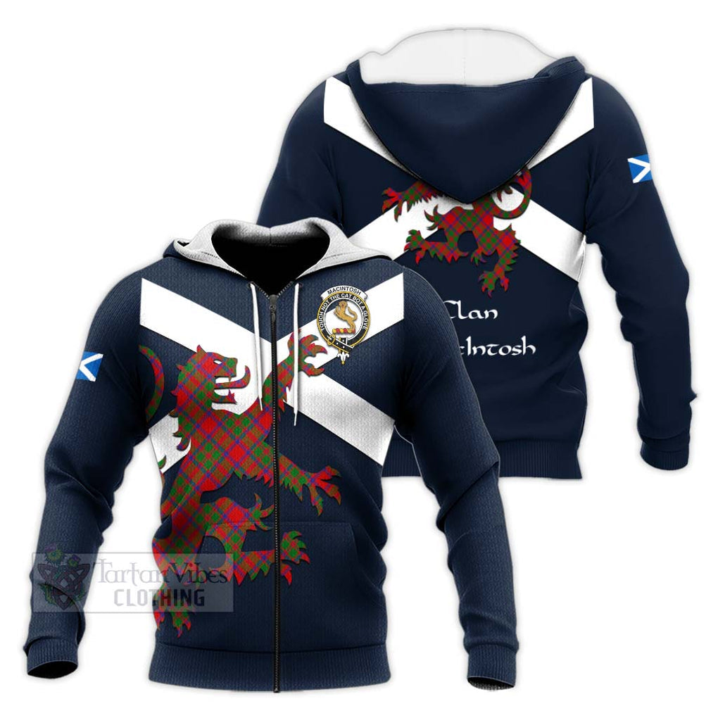 Tartan Vibes Clothing MacIntosh (McIntosh) Tartan Lion Rampant Knitted Hoodie – Proudly Display Your Heritage with Alba Gu Brath and Clan Name