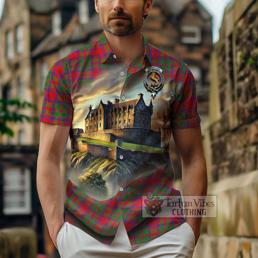 MacIntosh (McIntosh) Tartan Family Crest Hawaiian Shirt with Scottish Ancient Castle Style - Tartan Vibes Clothing