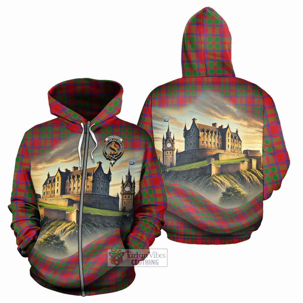 MacIntosh (McIntosh) Tartan Family Crest Hoodie with Scottish Ancient Castle Style Zip Hoodie - Tartan Vibes Clothing