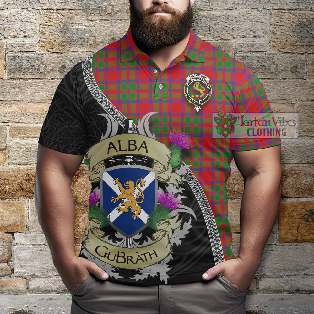 Tartan Vibes Clothing MacIntosh (McIntosh) Tartan Family Crest Polo Shirt Lion Rampant Royal Thistle Shield Celtic Inspired
