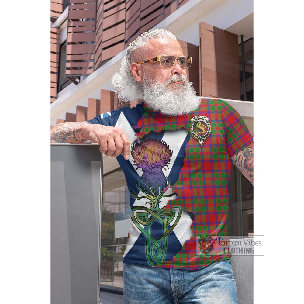 MacIntosh (McIntosh) Tartan Family Crest Cotton T-shirt Scottish Thistle Celtic Inspired - Tartan Vibes Clothing