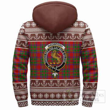 MacIntosh (McIntosh) Clan Tartan Christmas Fleece Hoodie with Family Crest - Tartan Vibes Clothing