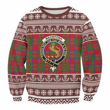 MacIntosh (McIntosh) Clan Tartan Christmas Sweatshirt with Family Crest - Tartan Vibes Clothing