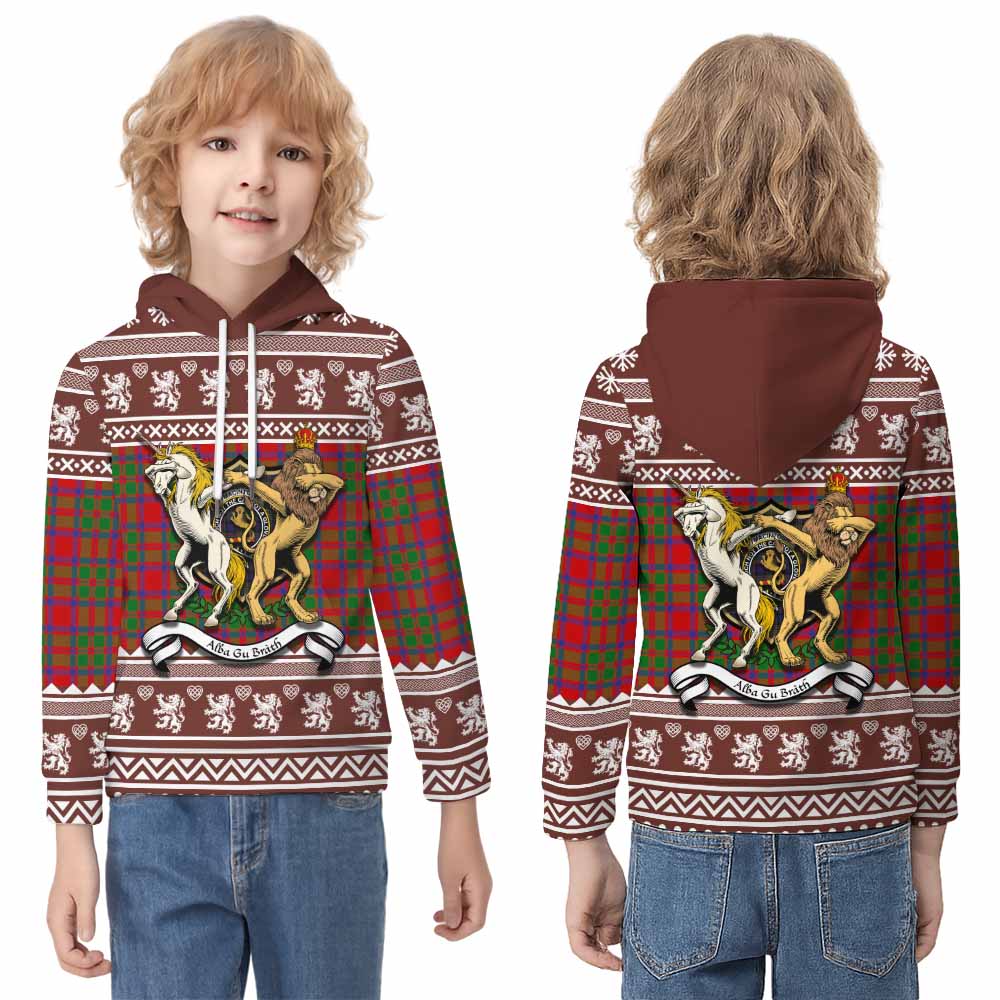 MacIntosh (McIntosh) Clan Tartan Crest Christmas Kid Hoodie Coat of Arms Funny Style - Tartan Vibes Clothing
