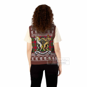 MacIntosh (McIntosh) Clan Tartan Crest Christmas Knitted V-Neck Vest Coat of Arms Funny Style - Tartan Vibes Clothing