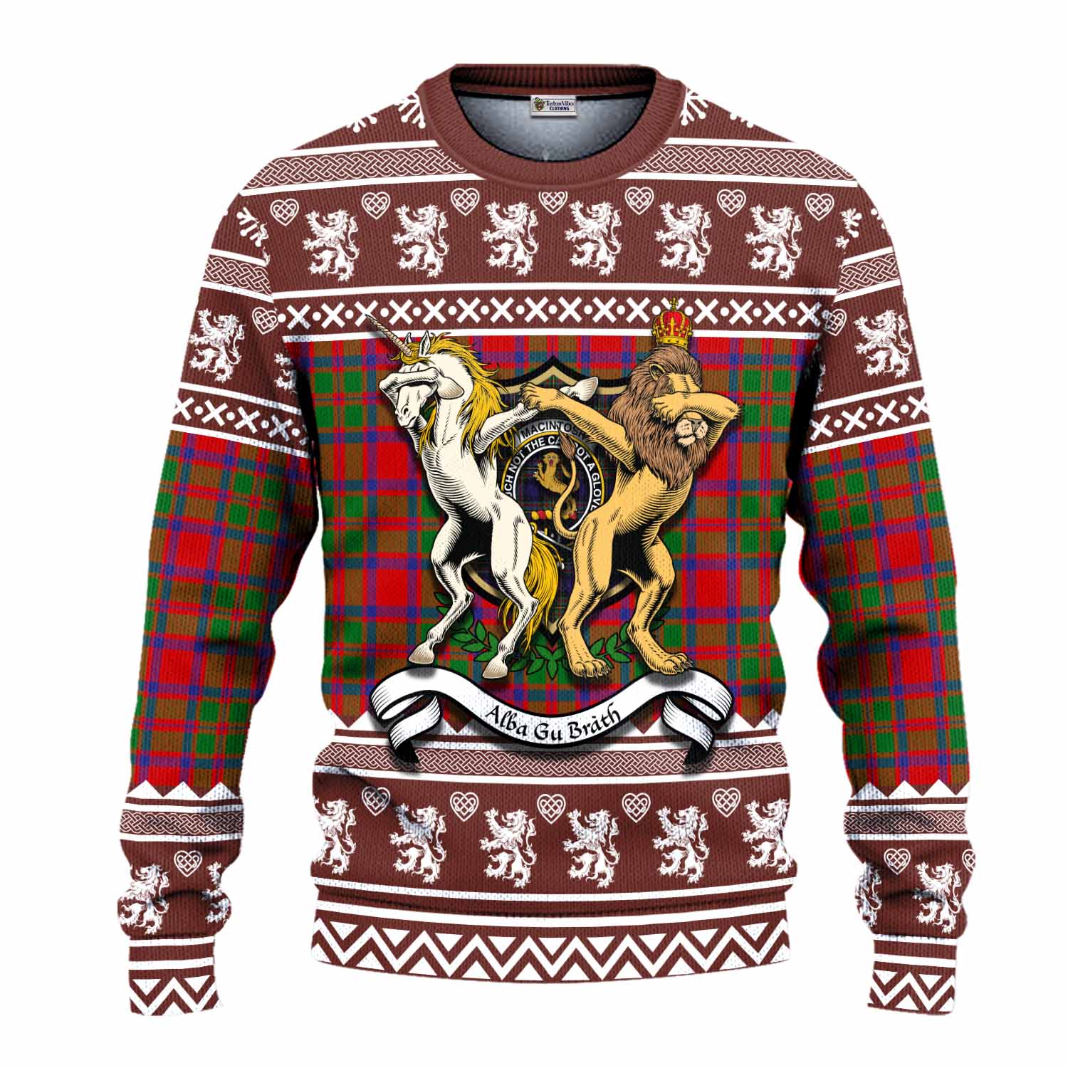 MacIntosh (McIntosh) Clan Tartan Crest Christmas Ugly Sweater Coat of Arms Funny Style - Tartan Vibes Clothing