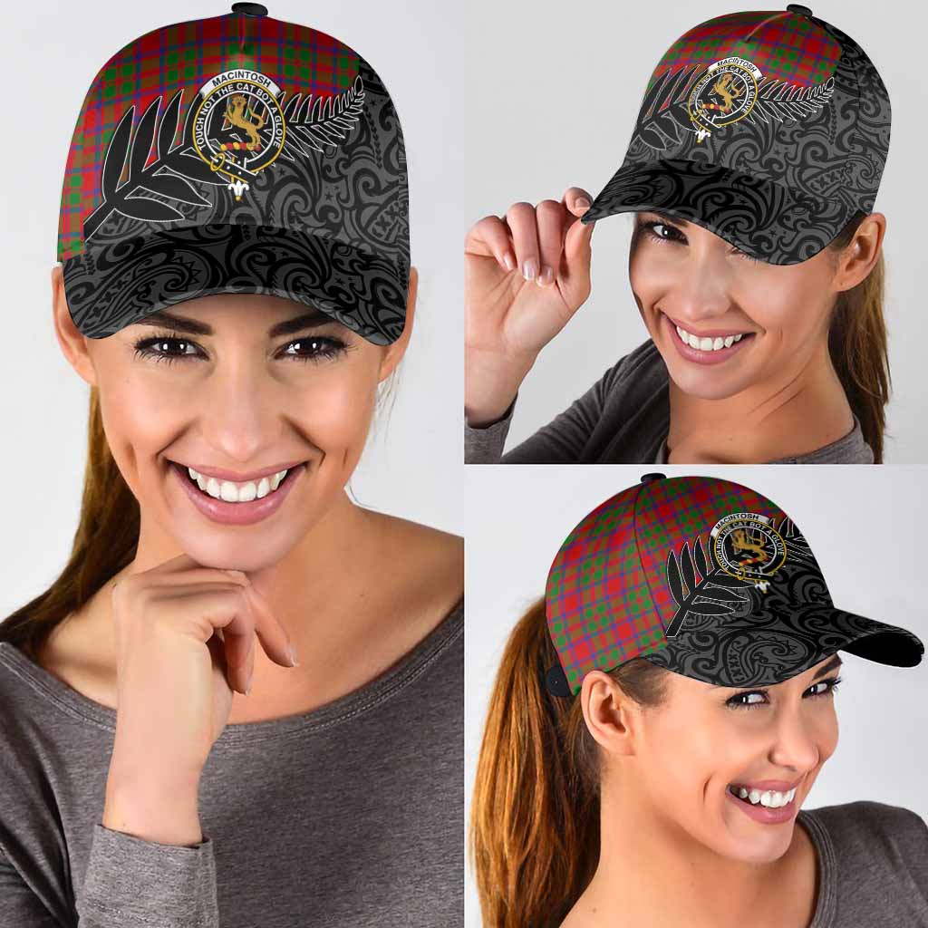 MacIntosh (McIntosh) Crest Tartan Classic Cap with New Zealand Silver Fern Half Style