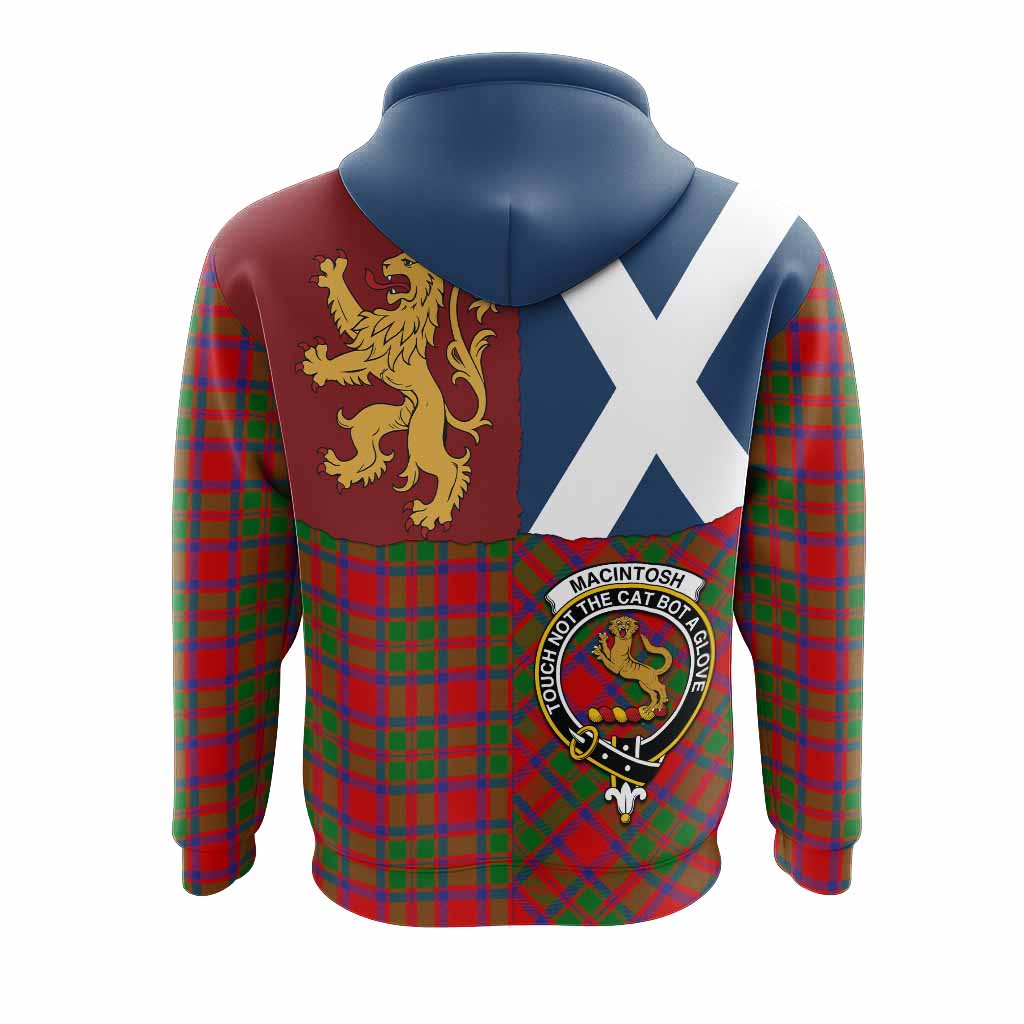MacIntosh (McIntosh) Crest Tartan Hoodie with Lion Rampant Saltire Style