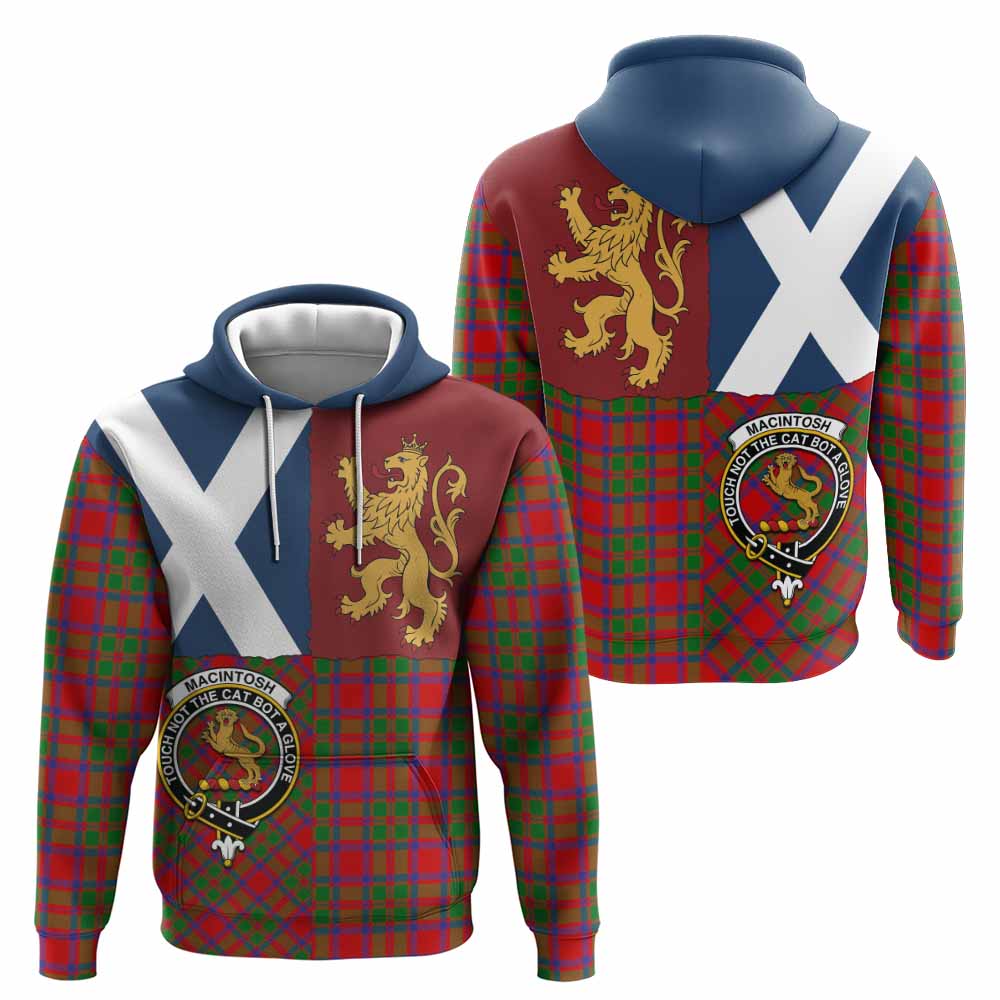 MacIntosh (McIntosh) Crest Tartan Hoodie with Lion Rampant Saltire Style