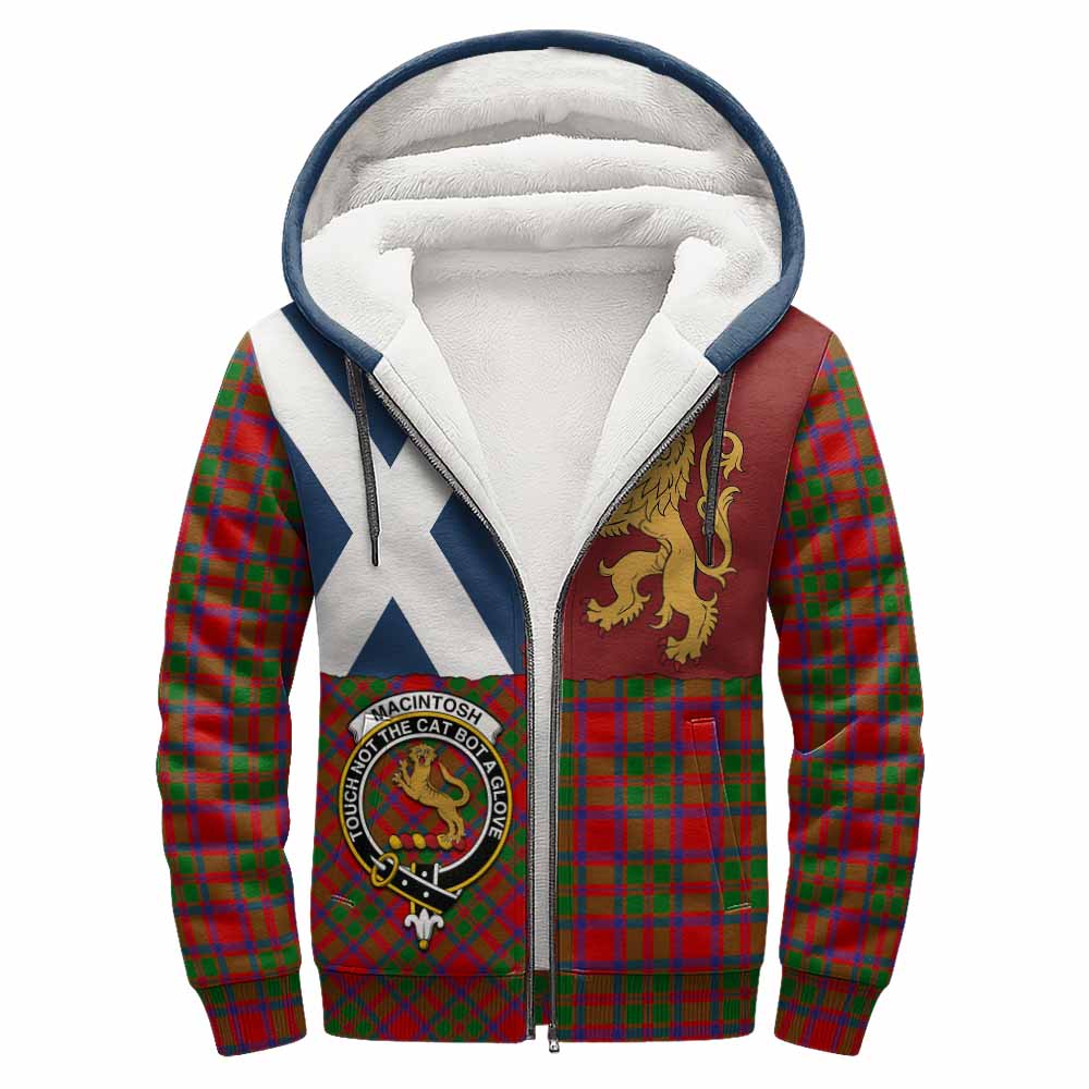 MacIntosh (McIntosh) Crest Tartan Sherpa Hoodie with Lion Rampant Saltire Style