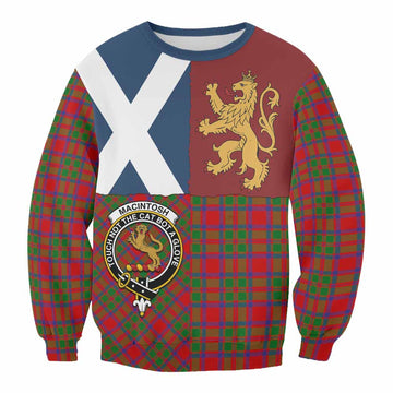 MacIntosh (McIntosh) Crest Tartan Sweatshirt with Lion Rampant Saltire Style