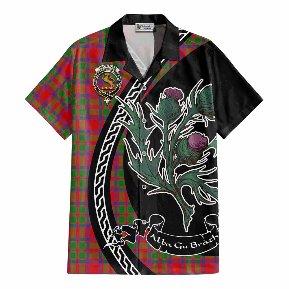 MacIntosh (McIntosh) Family Crest Tartan Cotton Hawaiian Shirt Alba Thistle Inspired - Tartan Vibes Clothing