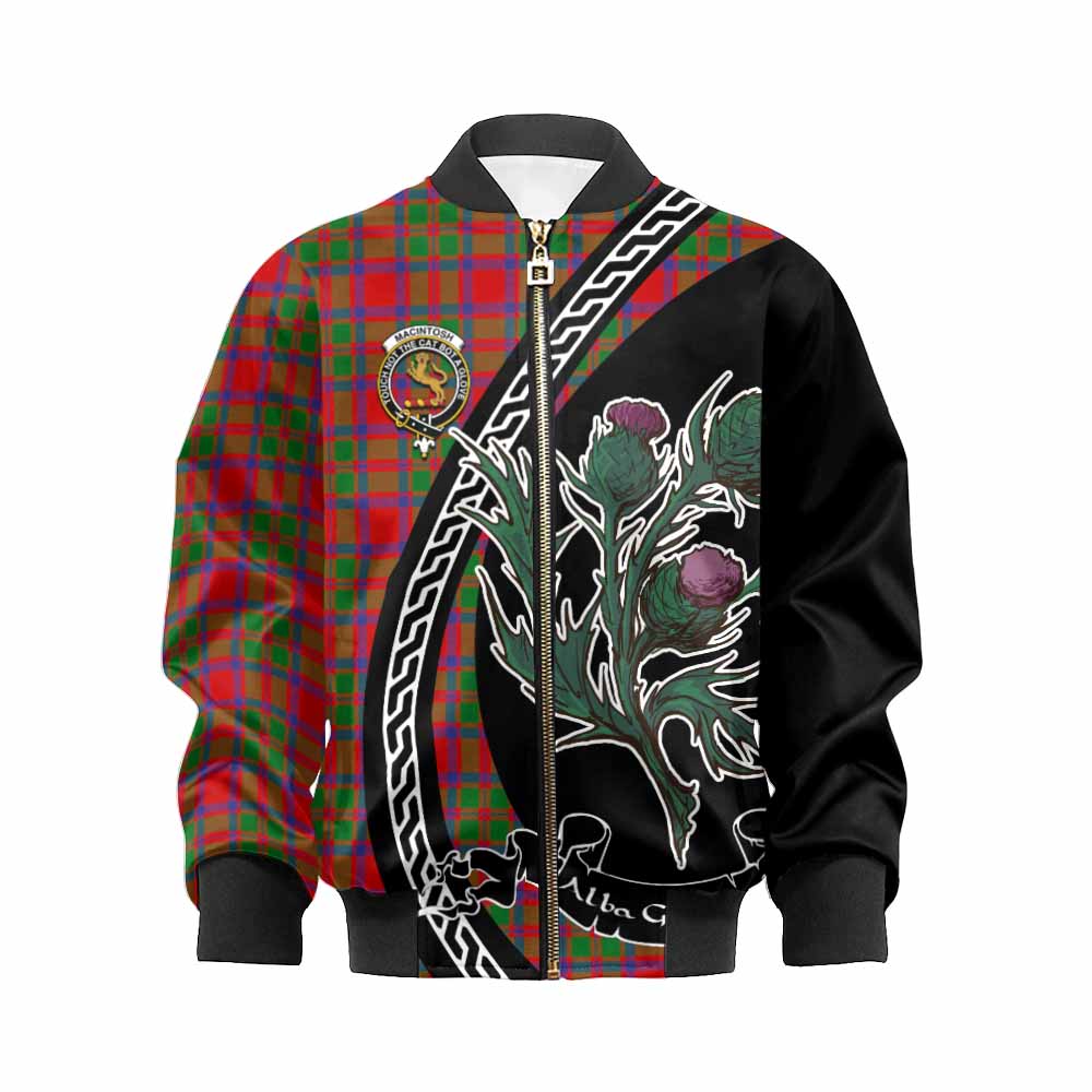 MacIntosh (McIntosh) Family Crest Tartan Kid Bomber Jacket Alba Thistle Inspired - Tartan Vibes Clothing