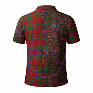 MacIntosh (McIntosh) Family Crest Tartan Polo Shirt Scottish Thistle Flower Pattern Half Style - Tartan Vibes Clothing