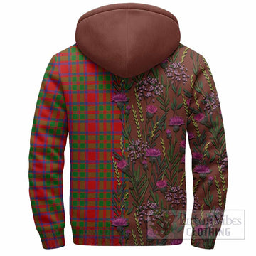 MacIntosh (McIntosh) Family Crest Tartan Sherpa Hoodie Scottish Thistle Flower Pattern Half Style - Tartan Vibes Clothing