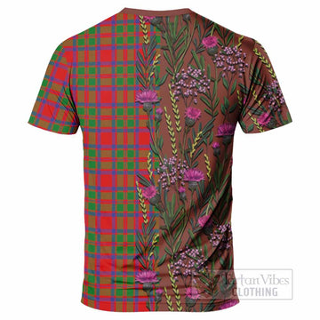 MacIntosh (McIntosh) Family Crest Tartan T-Shirt Scottish Thistle Flower Pattern Half Style - Tartan Vibes Clothing