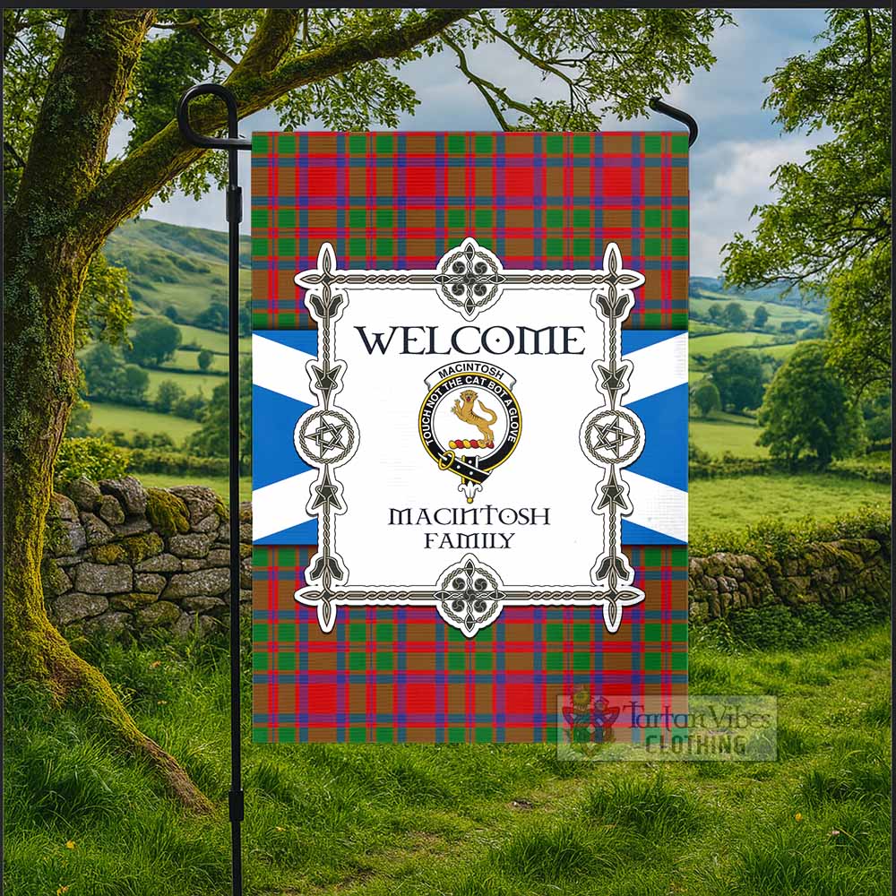 MacIntosh (McIntosh) Family Crest Tartan Welcome Garden Flag Saltire Harmony Style - Tartan Vibes Clothing