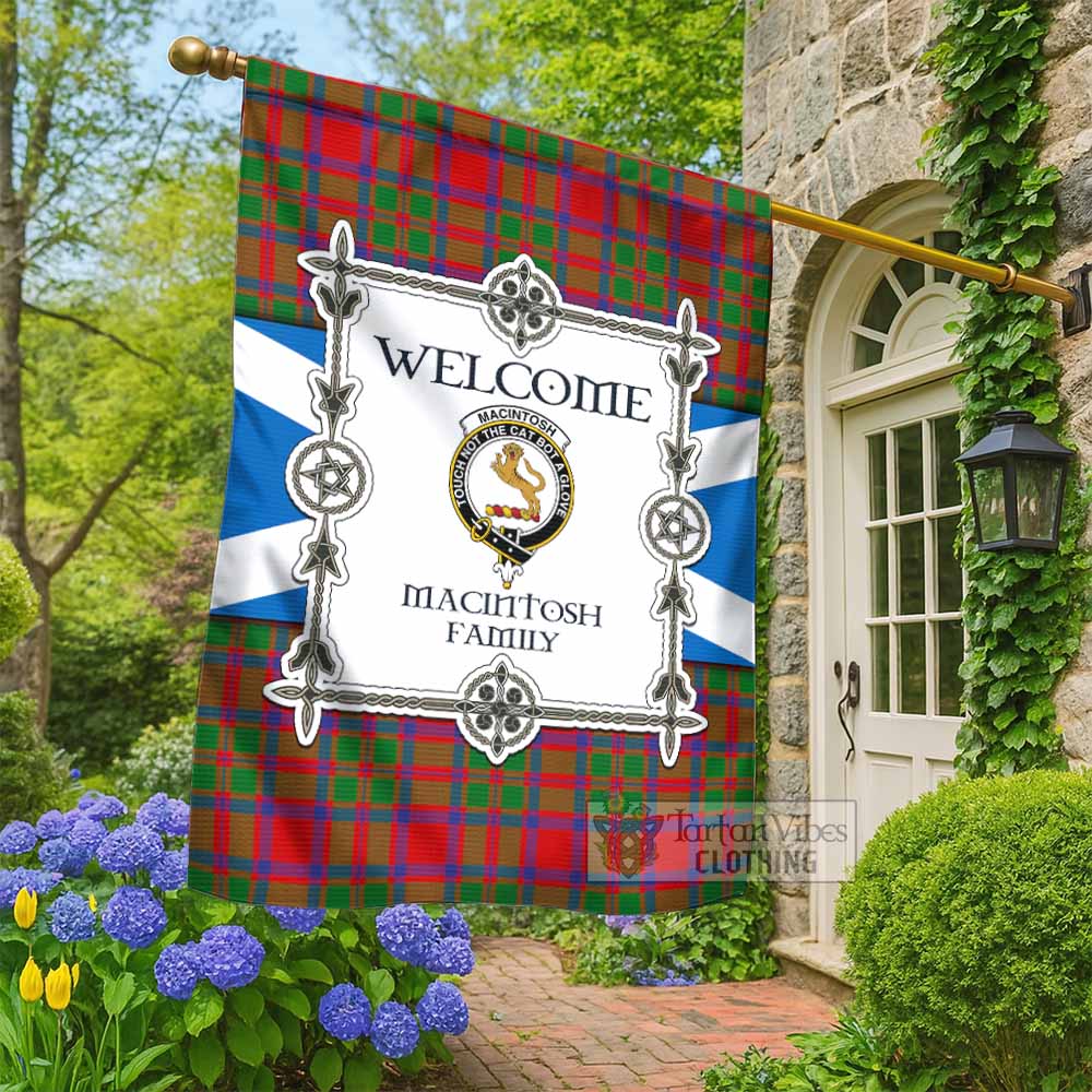 MacIntosh (McIntosh) Family Crest Tartan Welcome Garden Flag Saltire Harmony Style - Tartan Vibes Clothing