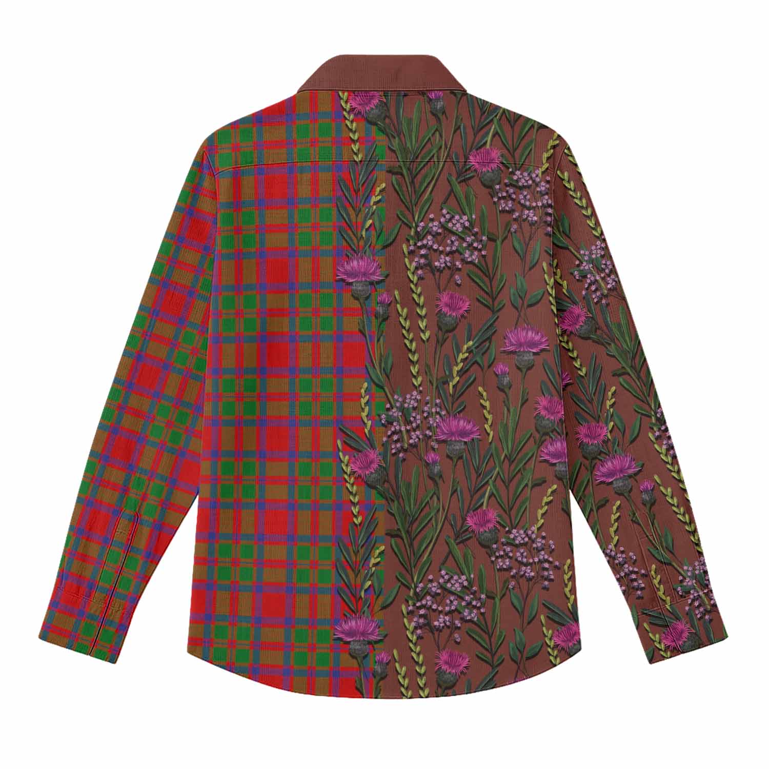MacIntosh (McIntosh) Family Crest Tartan Women Casual Shirt Scottish Thistle Flower Pattern Half Style - Tartan Vibes Clothing