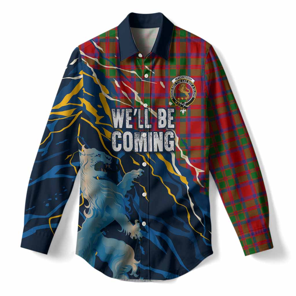MacIntosh (McIntosh) Scotland Tartan Women Casual Shirt WC2026 Football - We'll Be Coming