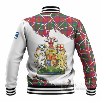 MacIntosh (McIntosh) Tartan Baseball Jacket with Family Crest and Lion Rampant Grunge Style
