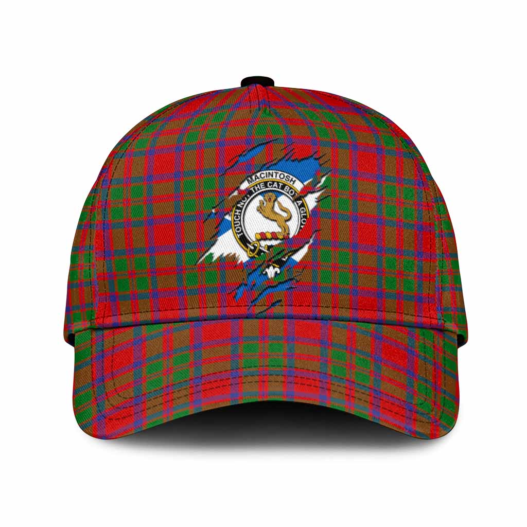 MacIntosh (McIntosh) Tartan Classic Cap with Family Crest In Me Style