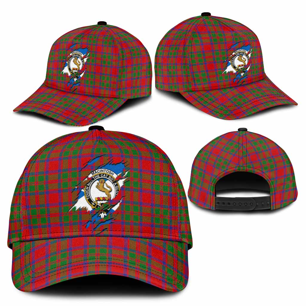 MacIntosh (McIntosh) Tartan Classic Cap with Family Crest In Me Style