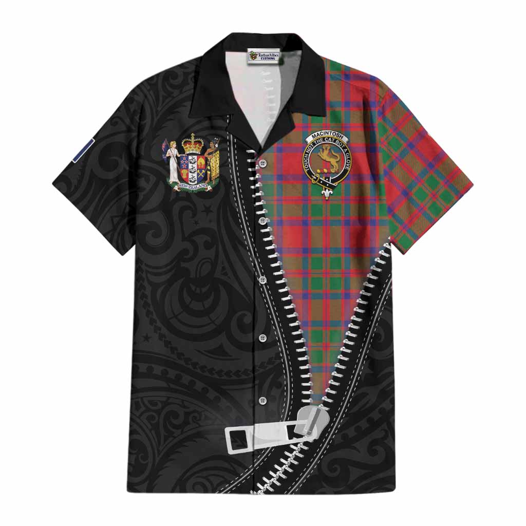 MacIntosh (McIntosh) Tartan Cotton Hawaiian Shirt New Zealand Pattern Unique Zipper Stylized