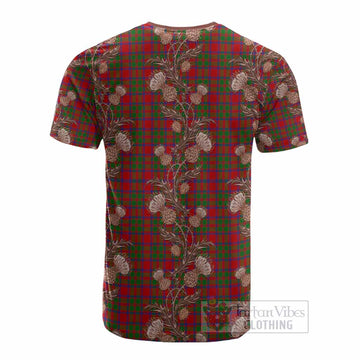 MacIntosh (McIntosh) Tartan Cotton T-shirt Seamless Scottish Thistle Flowers