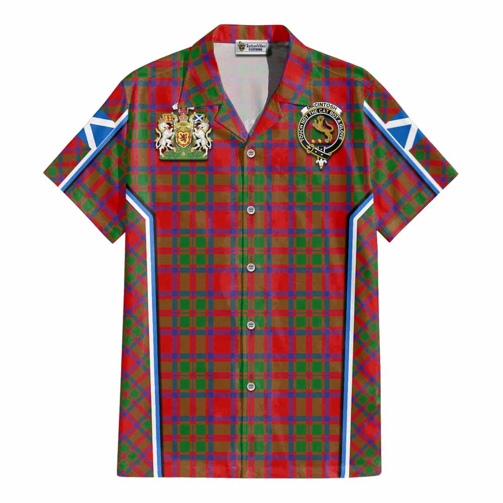 MacIntosh (McIntosh) Tartan Crest Cotton Hawaiian Shirt Scotland Coat of Arm Flag Style - Tartan Vibes Clothing