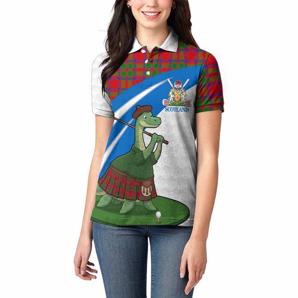 MacIntosh (McIntosh) Tartan Crest Golf Nessie Women Polo Shirt Loch Ness Monster Sporty Style