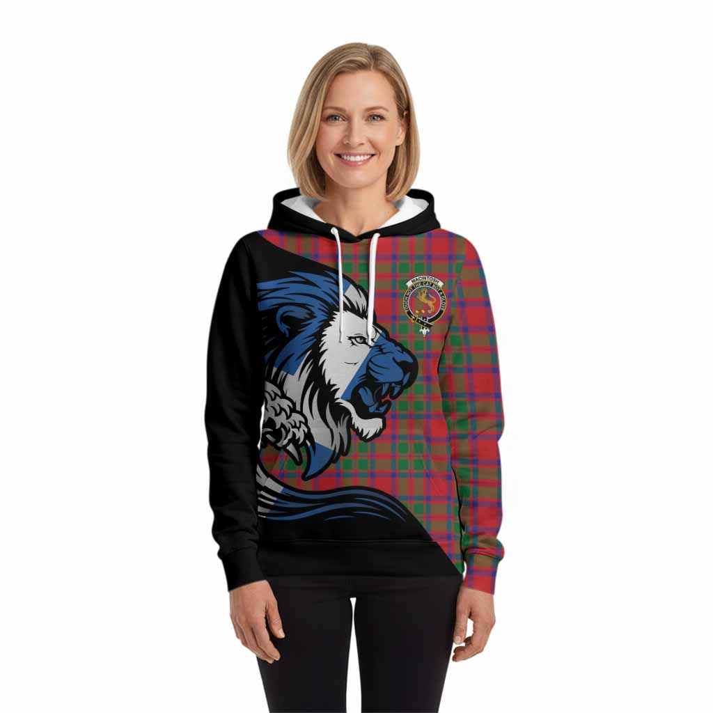 MacIntosh (McIntosh) Tartan Crest Hoodie Scottish Golden Lions Wave Flow