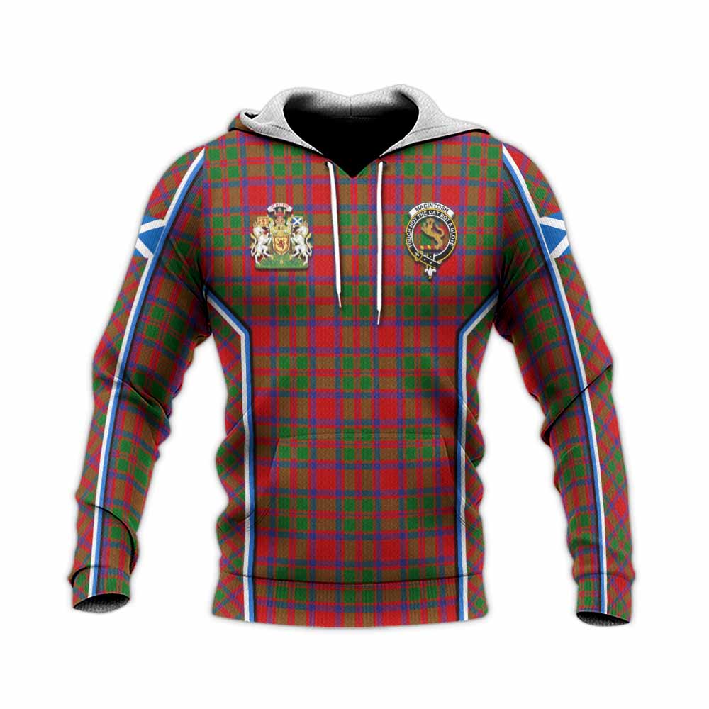 MacIntosh (McIntosh) Tartan Crest Knitted Hoodie Scotland Coat of Arm Flag Style - Tartan Vibes Clothing