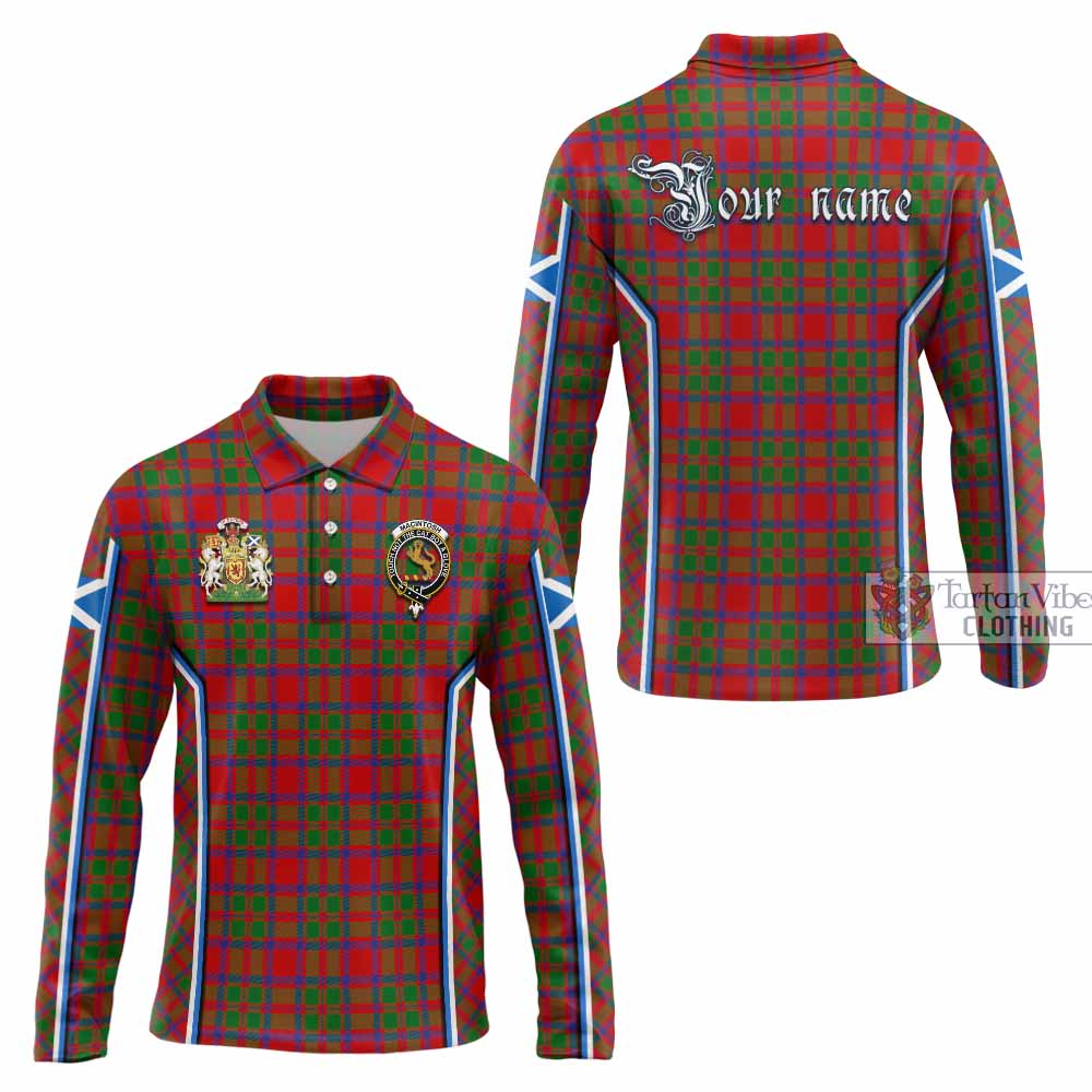 MacIntosh (McIntosh) Tartan Crest Long Sleeve Polo Shirt Scotland Coat of Arm Flag Style - Tartan Vibes Clothing