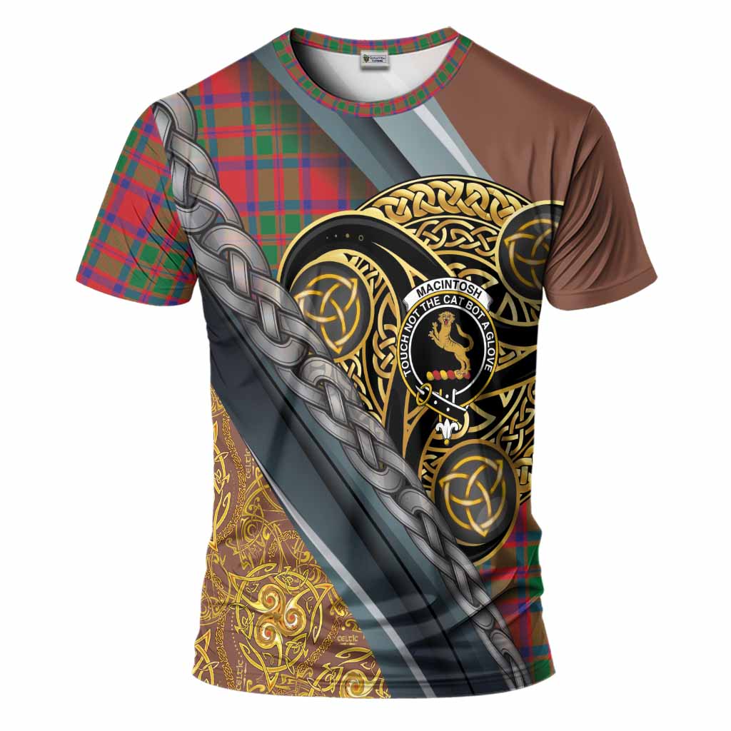 MacIntosh (McIntosh) Tartan Crest T-Shirt Scottish Triskele Celtic