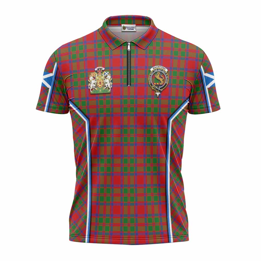 MacIntosh (McIntosh) Tartan Crest Zipper Polo Shirt Scotland Coat of Arm Flag Style - Tartan Vibes Clothing
