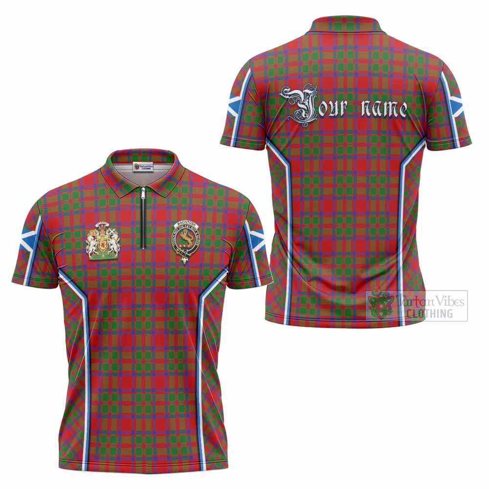 MacIntosh (McIntosh) Tartan Crest Zipper Polo Shirt Scotland Coat of Arm Flag Style - Tartan Vibes Clothing