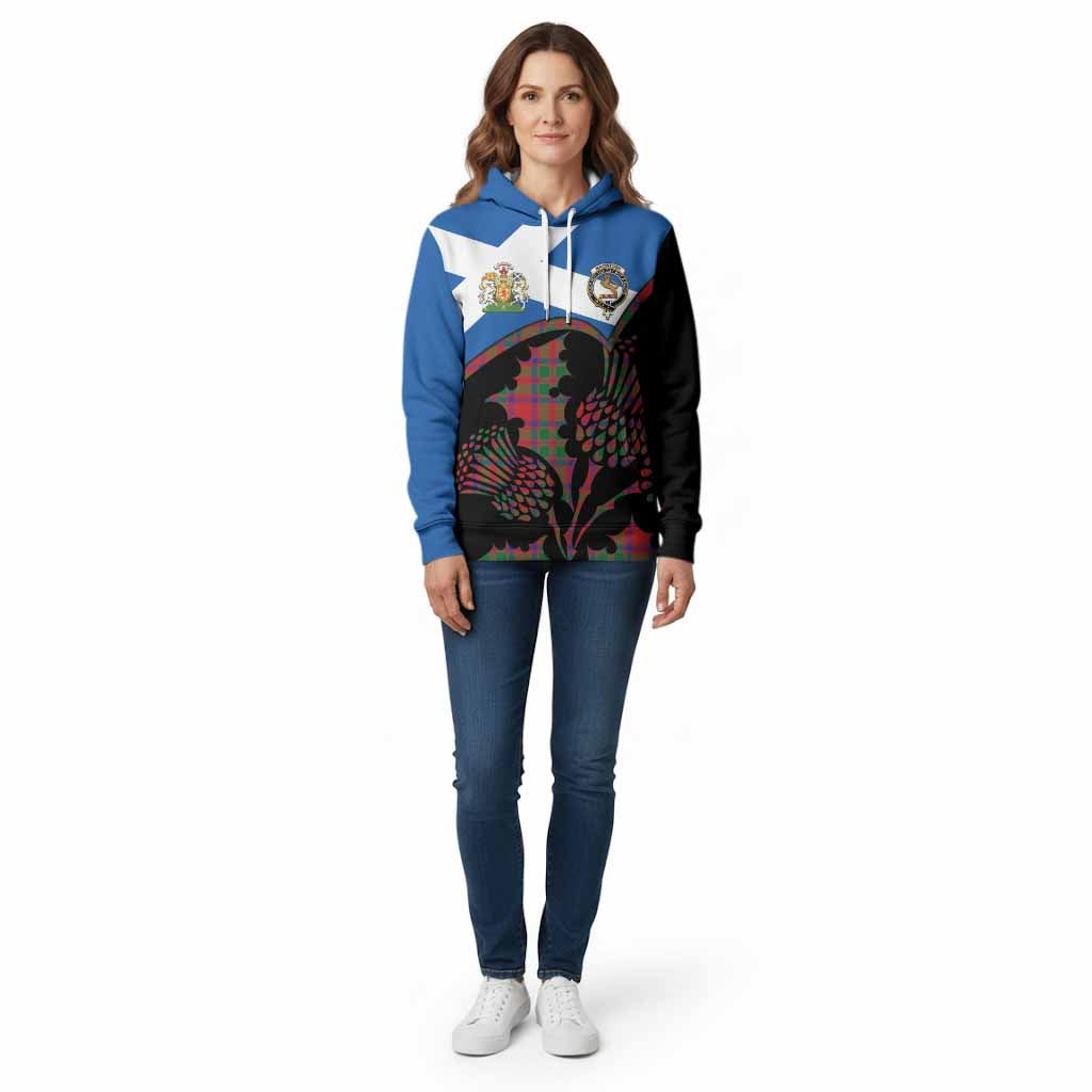 MacIntosh (McIntosh) Tartan Family Crest Cotton Hoodie Scotland Thistle Floral Flag Style
