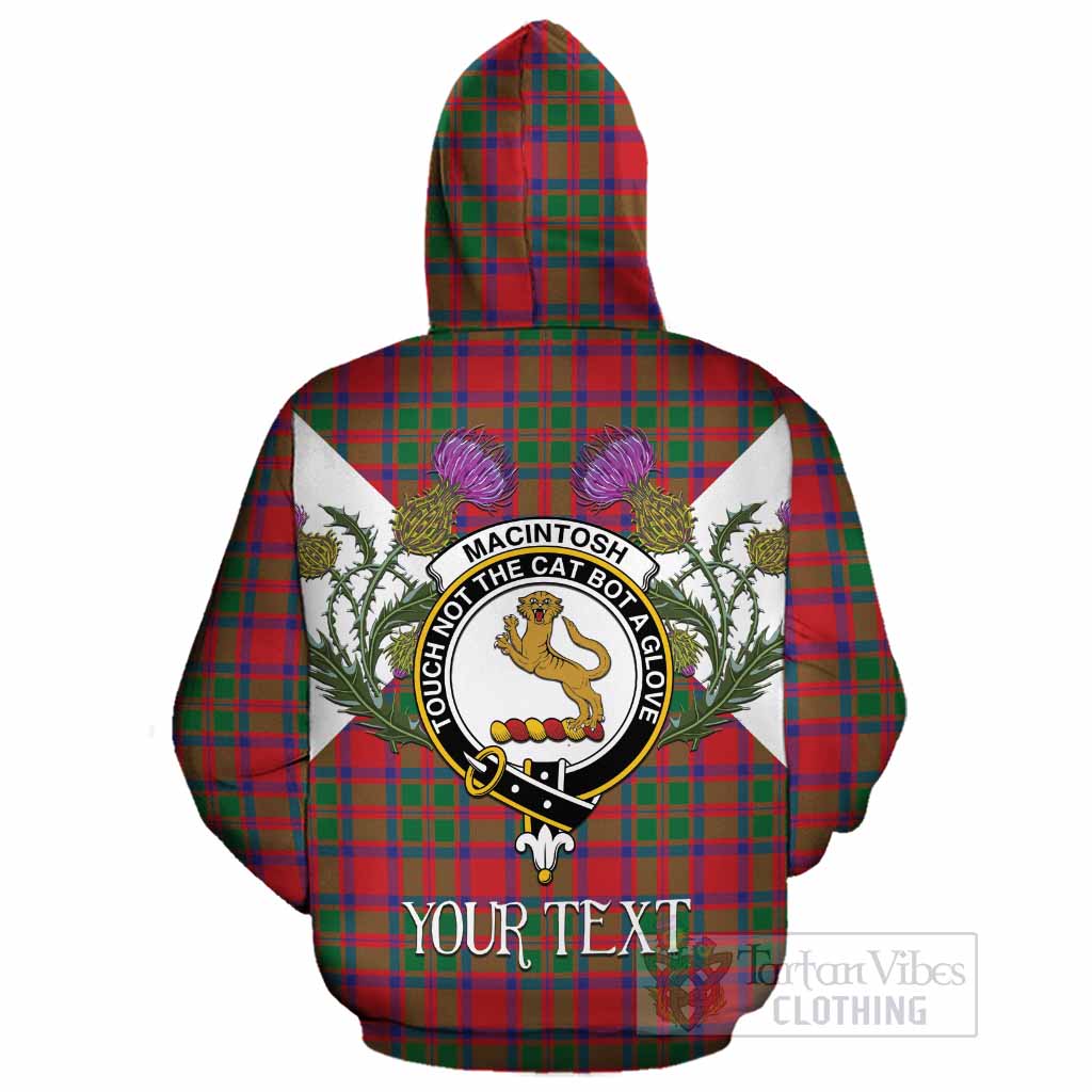 MacIntosh (McIntosh) Tartan Family Crest Cotton Hoodie Scottish Burns Night Thistle Floral