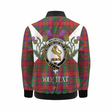 MacIntosh (McIntosh) Tartan Family Crest Kid Bomber Jacket Scottish Burns Night Thistle Floral