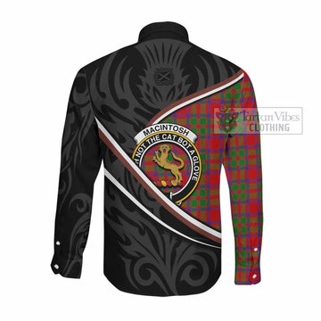 MacIntosh (McIntosh) Tartan Family Crest Long Sleeve Button Shirts Celtic Scottish Thistle Floral - Tartan Vibes Clothing
