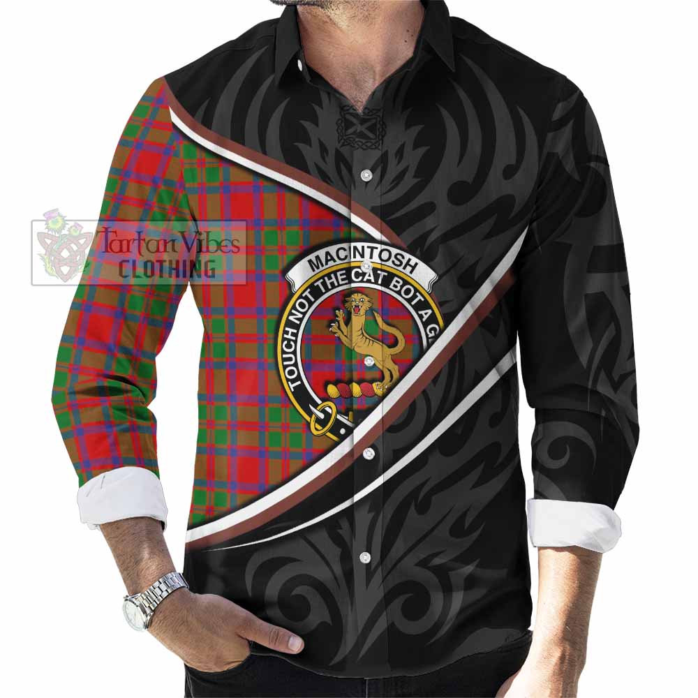 MacIntosh (McIntosh) Tartan Family Crest Long Sleeve Button Shirts Celtic Scottish Thistle Floral - Tartan Vibes Clothing