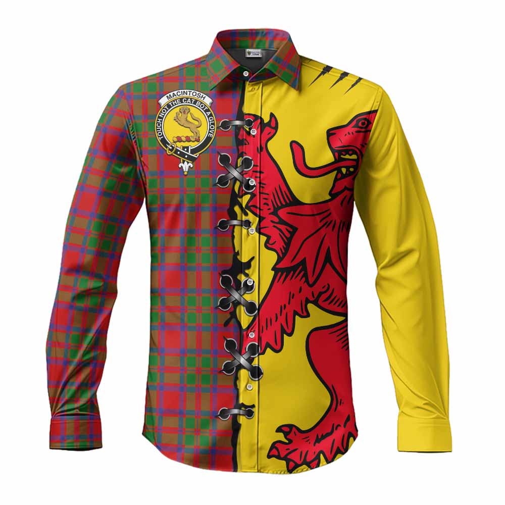 MacIntosh (McIntosh) Tartan Family Crest Long Sleeve Button Shirts Lion Rampant Honor - Tartan Vibes Clothing