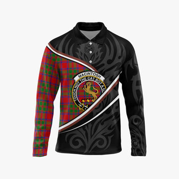 MacIntosh (McIntosh) Tartan Family Crest Long Sleeve Polo Shirt Celtic Scottish Thistle Floral - Tartan Vibes Clothing