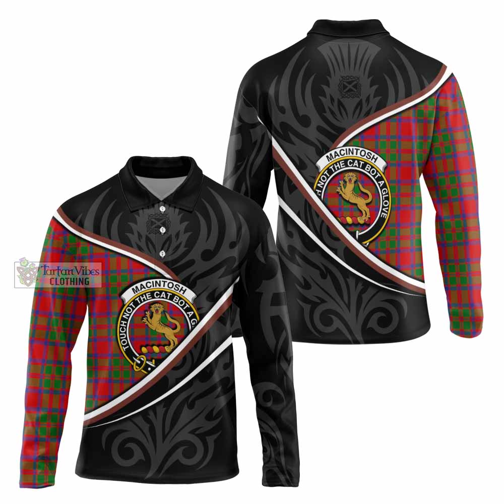 MacIntosh (McIntosh) Tartan Family Crest Long Sleeve Polo Shirt Celtic Scottish Thistle Floral - Tartan Vibes Clothing