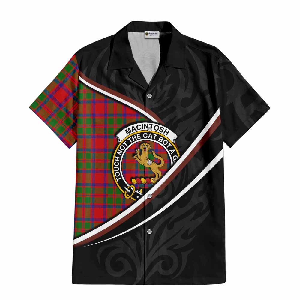 MacIntosh (McIntosh) Tartan Family Crest Short Sleeve Button Shirt Celtic Scottish Thistle Floral - Tartan Vibes Clothing