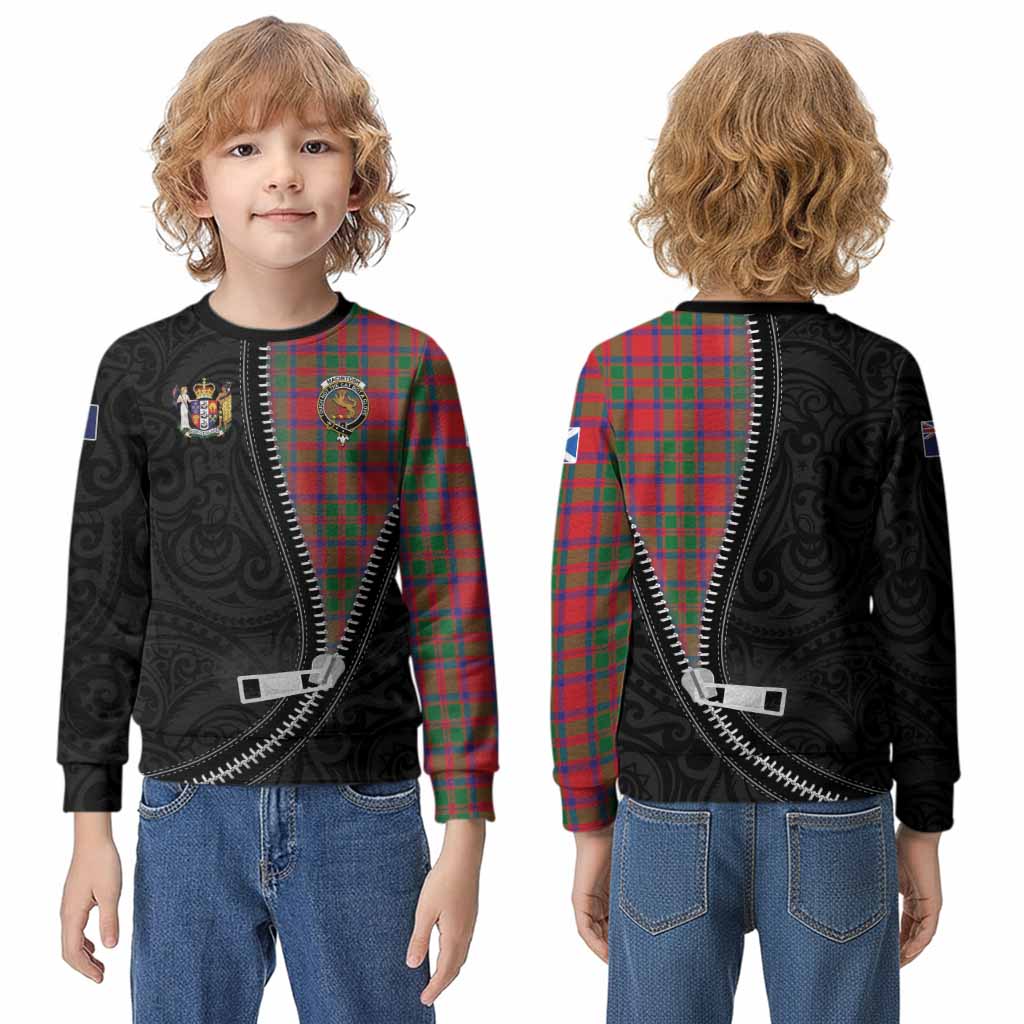 MacIntosh (McIntosh) Tartan Kid Knitted Sweatshirt New Zealand Pattern Unique Zipper Stylized
