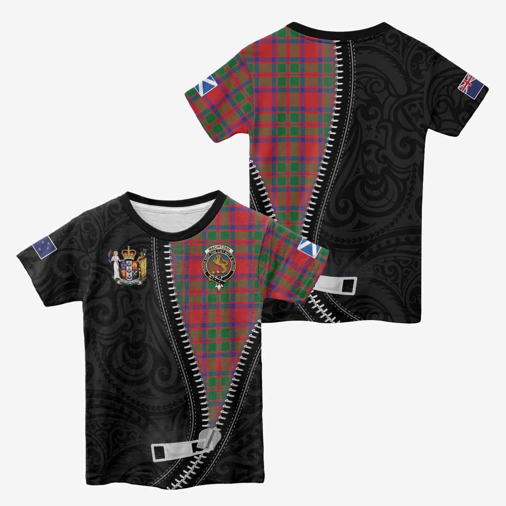 MacIntosh (McIntosh) Tartan Kid T-shirt New Zealand Pattern Unique Zipper Stylized